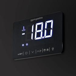 Wyspa mroźnicza - Czarny - 772x833mm - 87l - Szklana pokrywa przesuwna