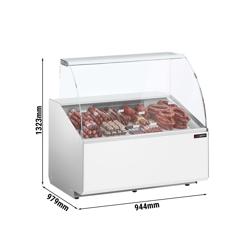 Vitrina de refrigeración - 944mm - vitrina expositora - 200 l - frontal blanco (RAL9016) - cristal panorámico