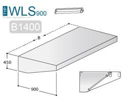 Wandafzuigkap RVS - 900mm diep - 1400mm - zonder motor - met 3 labyrintfilters en verlichting