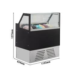 Lada na lody EMMA - 1190 mm - konwekcyjna - na 6 pojemników 5 L lub 4 pojemniki 7 L - Czarna