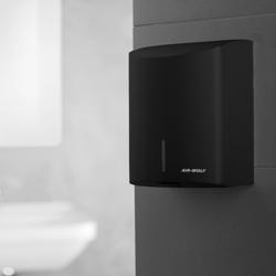 (2 pezzi) AIR-WOLF | Asciugamani elettrico con sensore a infrarossi - Acciaio inox nero opaco