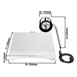 Lampa do podgrzewania potraw do bufetu stojąca - 250W - prostokątna