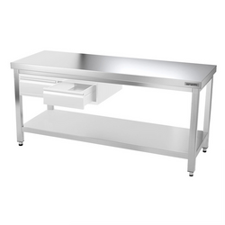 Inox Blat de lucru PREMIUM - 1,5 m - cu polita