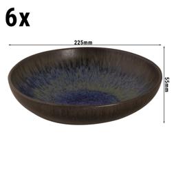 (6 ks) Tama - Talíř hluboký - Steinzeug (steingut) - Ø 220 mm - modrá