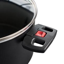 BALLARINI | CLICK & COOK - Zestaw garnków do gotowania z pokrywką - 3 części - Czarny