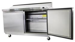 Prepareercounter American Style PREMIUM - 1555mm - 1670 liter - 2 deuren - met RVS deksel voor 16x GN 1/6 - incl. 16x GN-bak 1/6