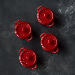 STAUB | CERAMIQUE - طنجرة كوكوت صغيرة - بقطر 100 مم - دائرية - سيراميك - أحمر كرزي