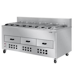 Grill węglowy / opiekacz do kurczaka - 1800 mm - z 8 szpikulcami 