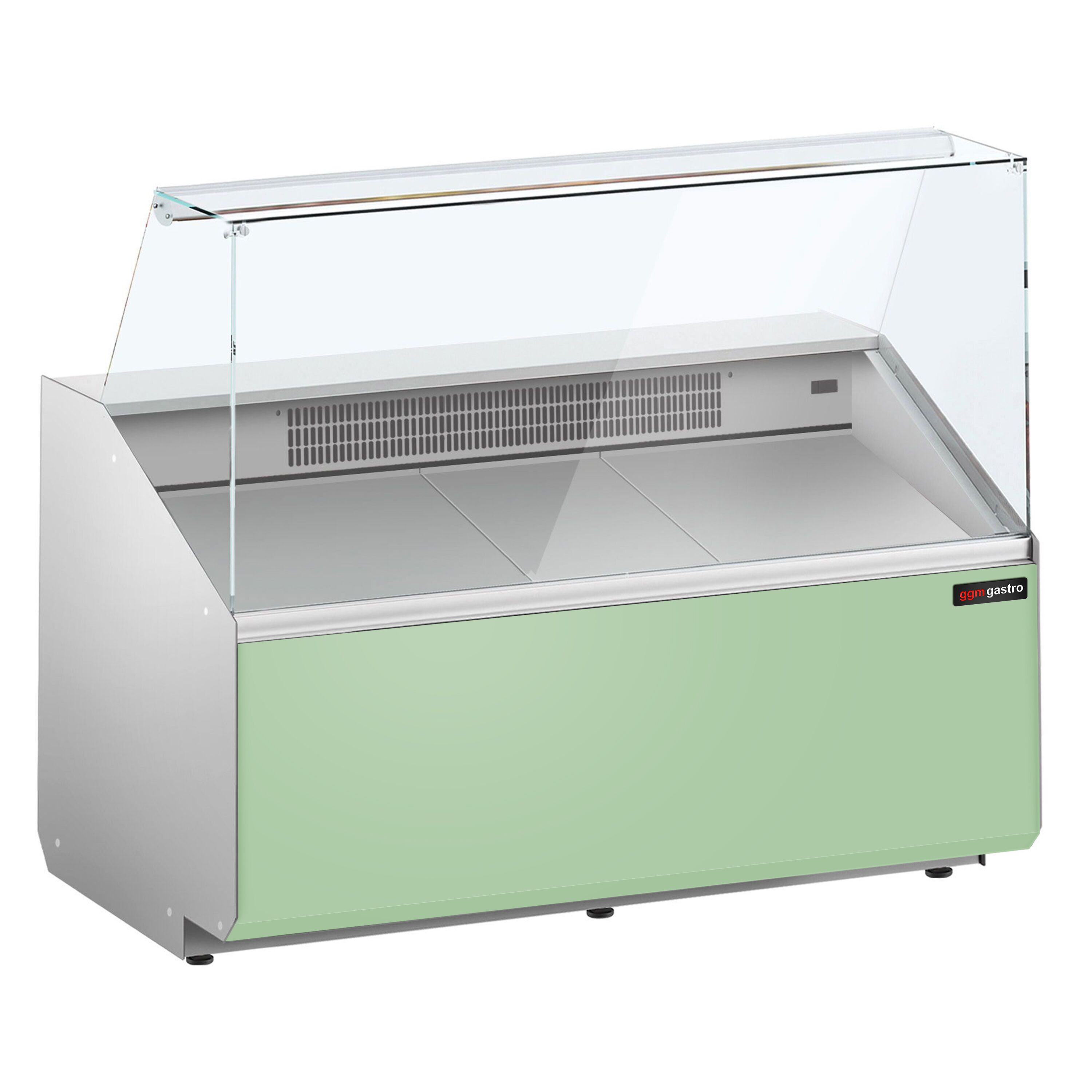 Comptoir vitrine réfrigérée - 1256x979mm - +2/+6°C - 262L - Façade vert clair - 2 portes