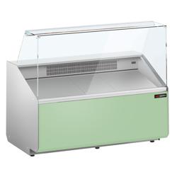 Koeltoonbank - 1256x979mm - 262 liter - front hellgroen - met 2 deuren - rechte ruit