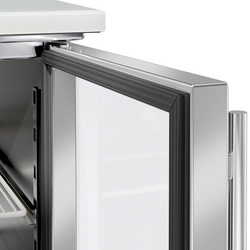 Saladette PREMIUM - 450mm - 1 glazen deur - met ingang voor 1x GN 1/1 & Roestvrijstalen deksel