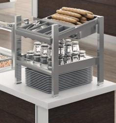 Stojan na příbory a nádobí PRAG - 600x750 mm - výška: 600 mm - nerezová ocel