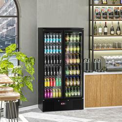 Réfrigérateur à boissons - 500 Litres - intérieur en inox - avec 2 portes en verre    