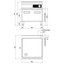 Elektrische Multifunctionele braadpan - 9,6kW - 24L - 800x900x920mm - Bflex Digital