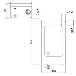Banho-Maria (eléctrico) - 1x GN 1/1 (1,2 kW)