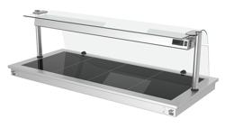 Beépíthető Melegentartó lap rozsdamentes acél - 1460 mm - 4x GN 1/1 - 1,8 kW - leheletvédő üveggel