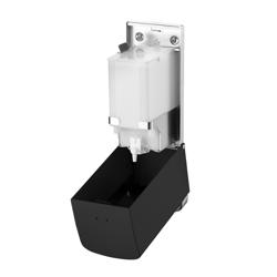 AIR-WOLF | Distributeur de savon et de désinfectant avec bouton-poussoir - 800ml - inox - Noir