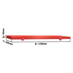 Płyta do krojenia na blat roboczy PREMIUM - 1200x600mm - Grubość: 40mm - zgodna z HACCP - Czerwony