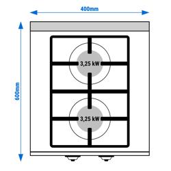 Gazlı Ocak -  6,5 kW - 2 Gözlü