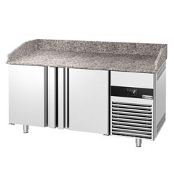 Table réfrigérée pour pizza PREMIUM - 1550 x 800 mm - avec 2 portes