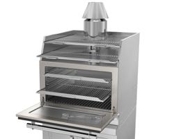 Carbone - Forno griglia a carbone - 920 mm - con ripiano griglia e base armadiata - Nero