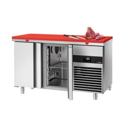 طاولة تجميد PREMIUM - 1400x700mm - 281 لتر - اللون أحمر - مع 2 باب - شامل لوح تقطيع أحمر