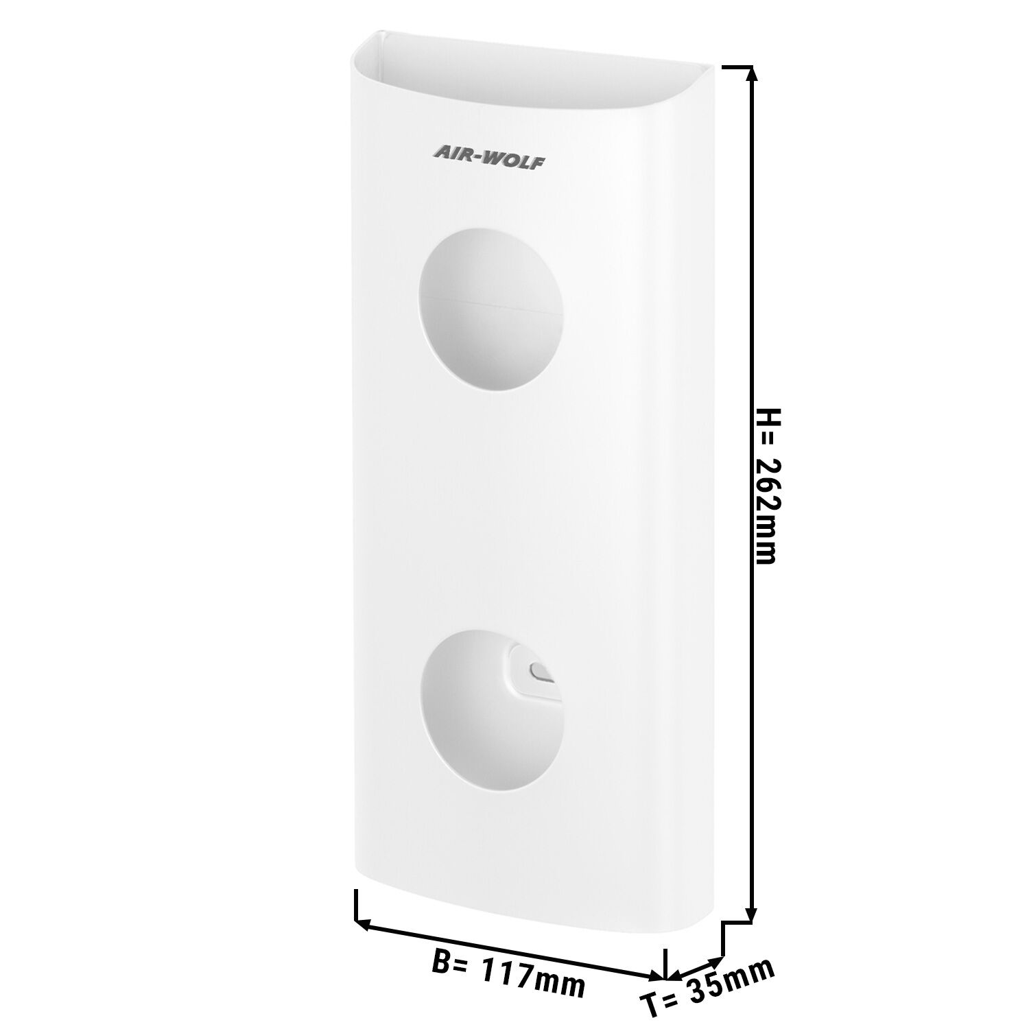 AIR-WOLF | Distributeur de sachets hygiéniques pour jusqu’à 25 sachets - Inox blanc