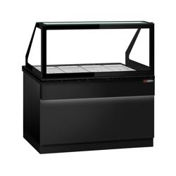 Warm buffet TORONTO - 1500mm - zwart front - voor 4x GN 1/1 - zwart granieten werkblad