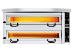 Horno para Pizza Eléctrico-Power-6 + 6 Ø 34 cm-incluido. Campana, soporte inferior y juego de ruedas