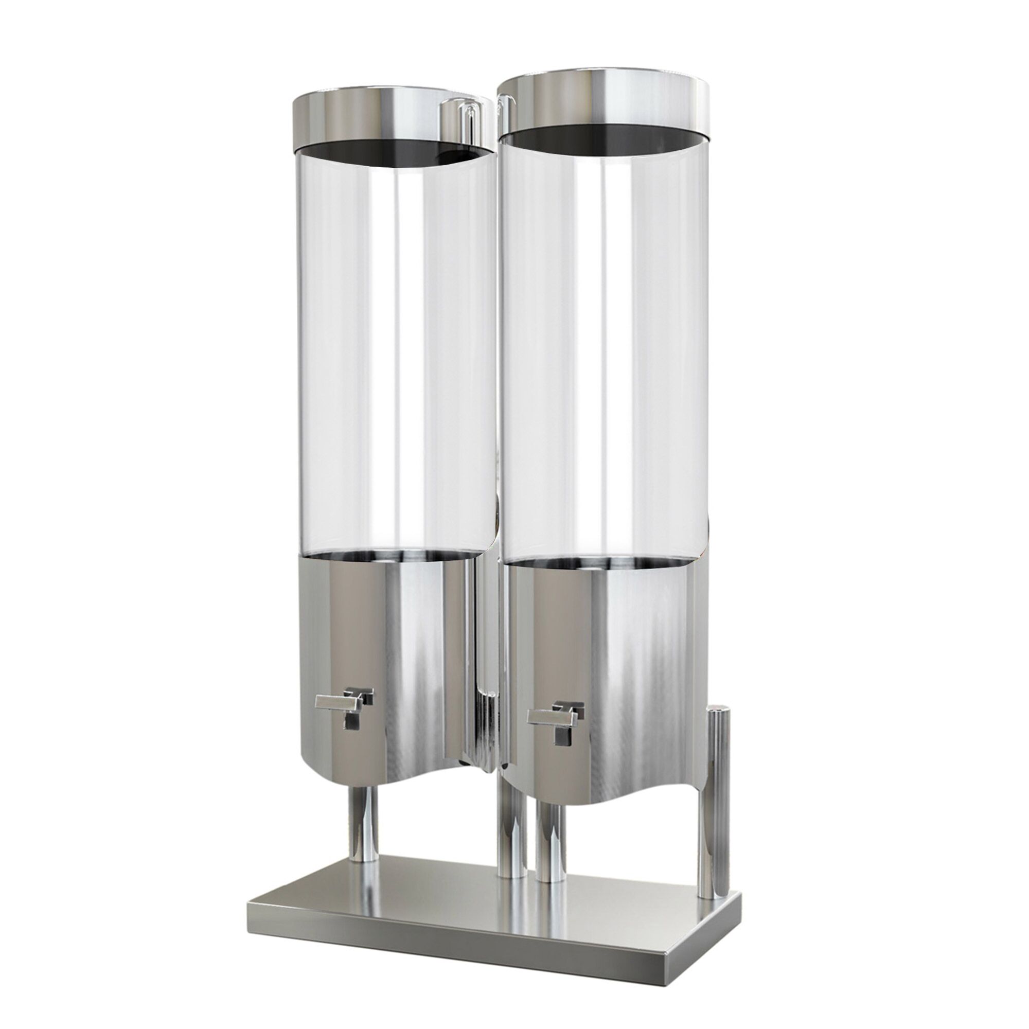 Distributeur de céréales - double - Ø 120 mm - Chrome - distribution à levier