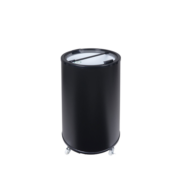 GASTRO-COOL | Nevera para fiestas - 41 litros - tapa de cristal y ruedas - negro