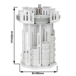 Distributeur de tasses et de soucoupes - rotatif - Blanc - Acier inoxydable