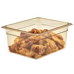 (6 stuks) CAMBRO | H-PAN™ - Hittebestendige GN bakken 1/2 - Amber - Hoogte: 150mm