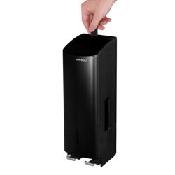 AIR-WOLF | Commercial Toilet Roll Dispenser – 3-Roll - Stainless Steel - Black - Wall Mounted