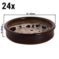 (24 pz) Serie SABANA - Tapas Pirofila - Ø 120mm - Marrone / Bianco