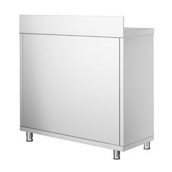 Armario de trabajo de acero Inox. PREMIUM - 0,8 m - con puerta batiente y zócalo