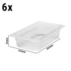 (6 sztuk) CAMBRO | Pojemniki z polipropylenu GN 1/4 – kolor mleczny – wysokość: 65 mm