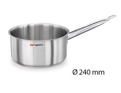 Steelpan - RVS - 7,0 liter - Ø 240mm - Hoogte: 150mm - met inductiebodem / sandwichbodem