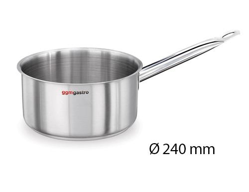 Steelpan - RVS - 7,0 liter - Ø 240mm - Hoogte: 150mm - met inductiebodem / sandwichbodem