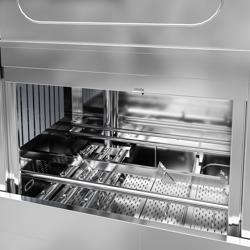 Túnel de lavagem por correia 50x50 Industrial - Digital - 31,00kW - com secagem - Pia inox industrial lado esquerdo