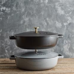 STAUB | BRAISERS - Sauteerpan met Chistera Drop Structure - 280mm - Gietijzer - Zwart