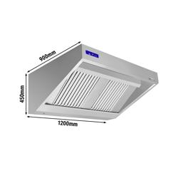 Wandafzuigkap 1,2 m - met motor, regelaar, filter en verlichting