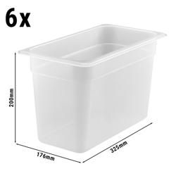 (6 pièces) CAMBRO | Bac GN 1/3 en polypropylène – translucide – Hauteur : 200 mm