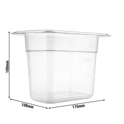 Conteneur GN 1/9 en polycarbonate - transparent - Hauteur : 100mm