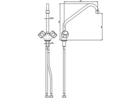 Rubinetto Miscelatore Monoforo Monocomando 1000 - con bocca girevole - 250mm