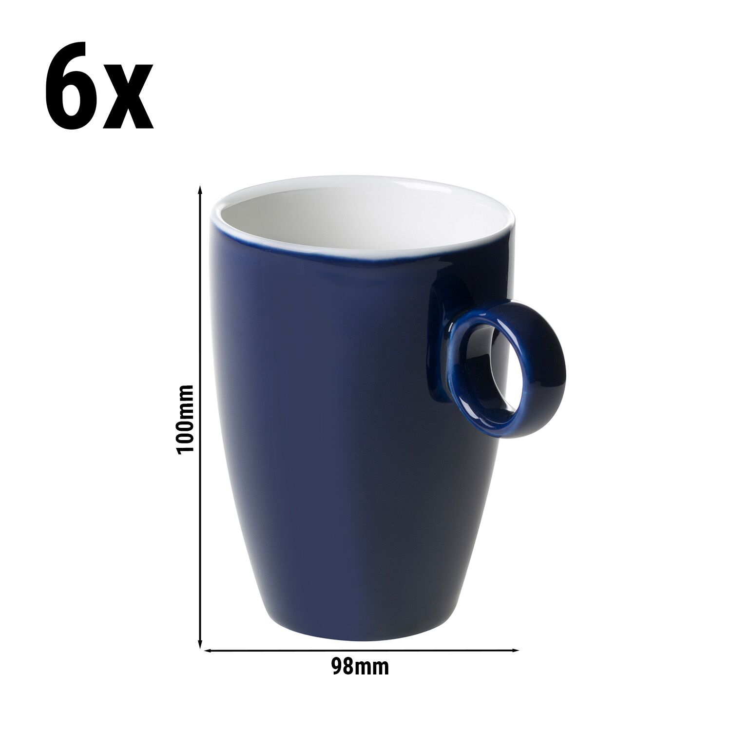 (6 pièces) BART COLOUR CAFE – Tasse à café – 230 ml – Bleu