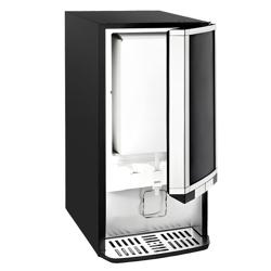 GASTRO-COOL | Commercial Milk Dispenser - 375mm - 48 Litres - with 1 hinged glass door - LED lighting - digital controller with temperature display - Black - Temperature range 0 to 18 °C