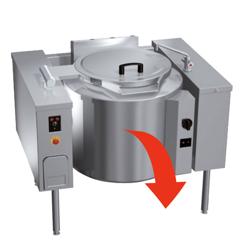 Kantelbare kookketel - 150L - 21,0kW - Indirect verwarmd - Gas - met wateraansluiting