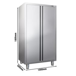 Armoire haute en inox PREMIUM - 1000x600mm - 2 portes battantes - Hauteur: 1800mm