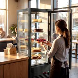 Panoramska vitrina - 440 litara - 670 mm - 5 polica - Crna boja